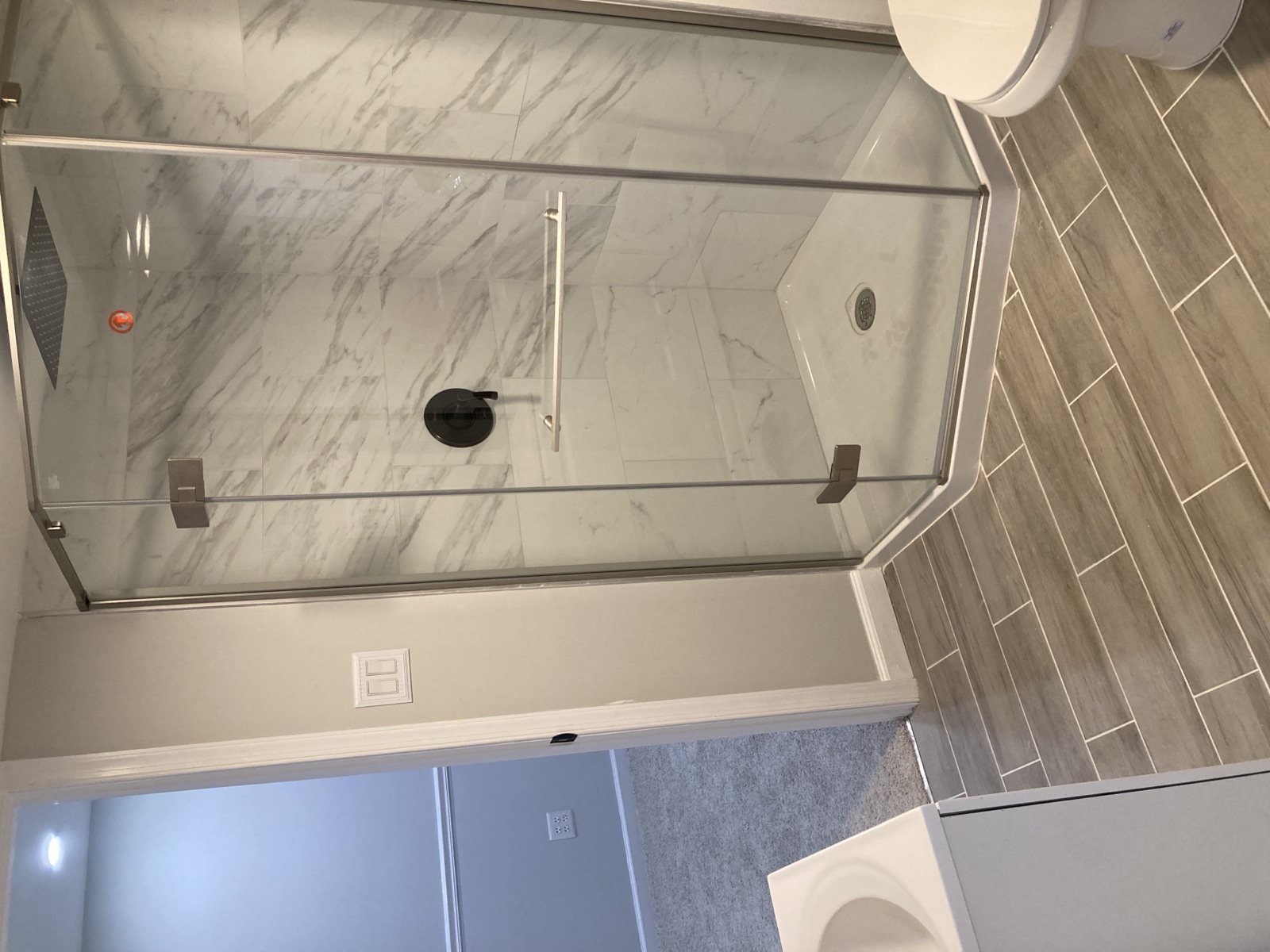 Completed tiled bathroom shower renovation