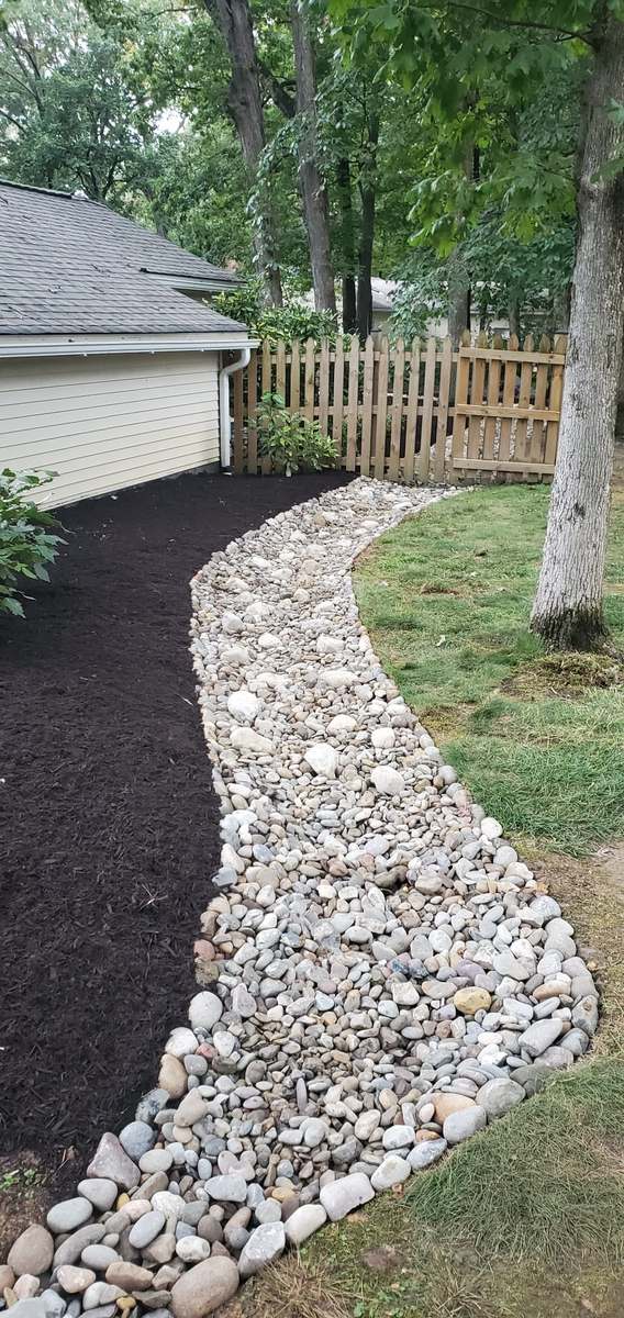 Stone-Lined Drainage Swale